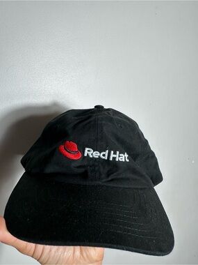 Red Hat Company Black Baseball Cap with Embroidered Logo